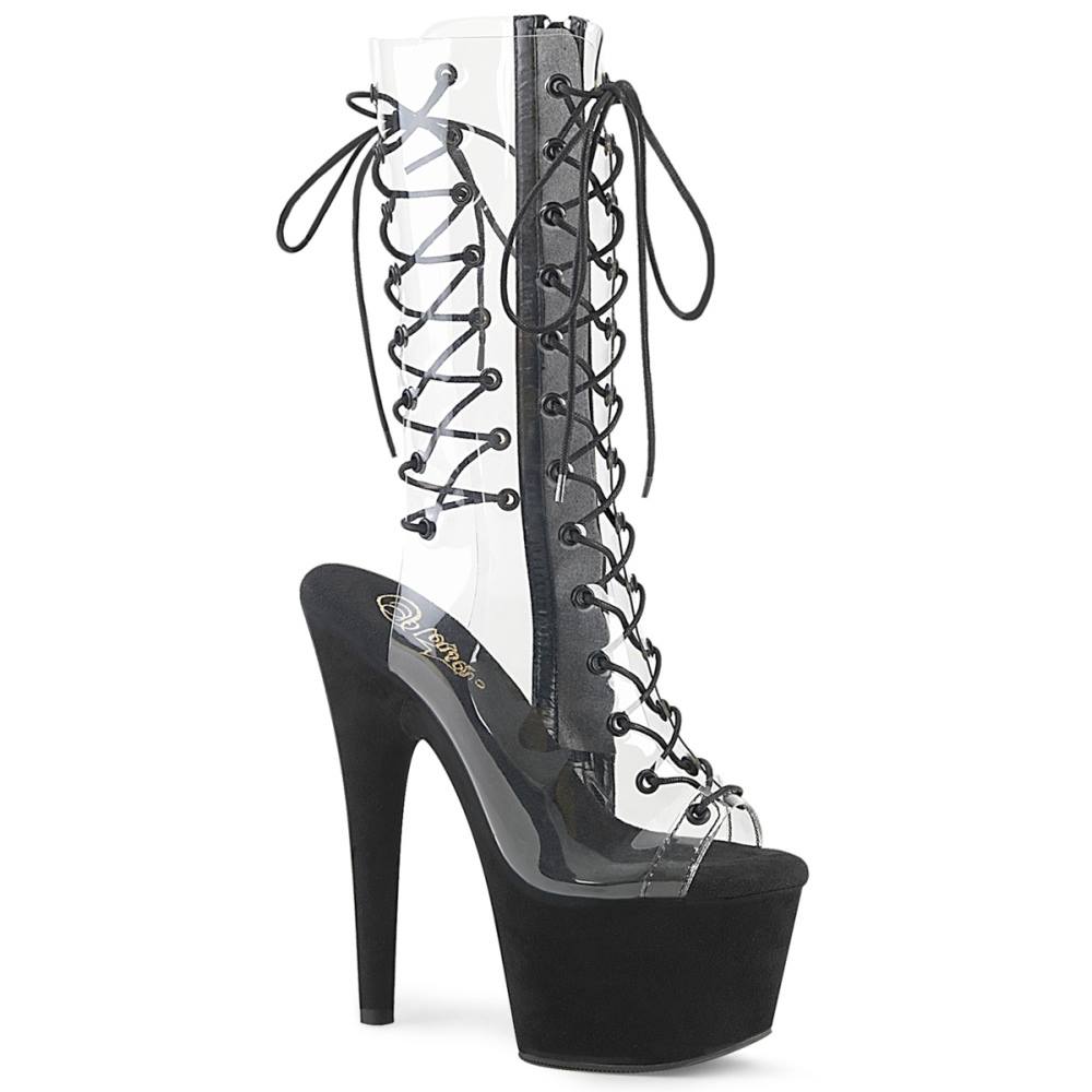 Pleaser - ADORE70060FS Bottes de plateforme, Pole dance chaussures - Chaussures de pole dance - Noir/Transparent Product image